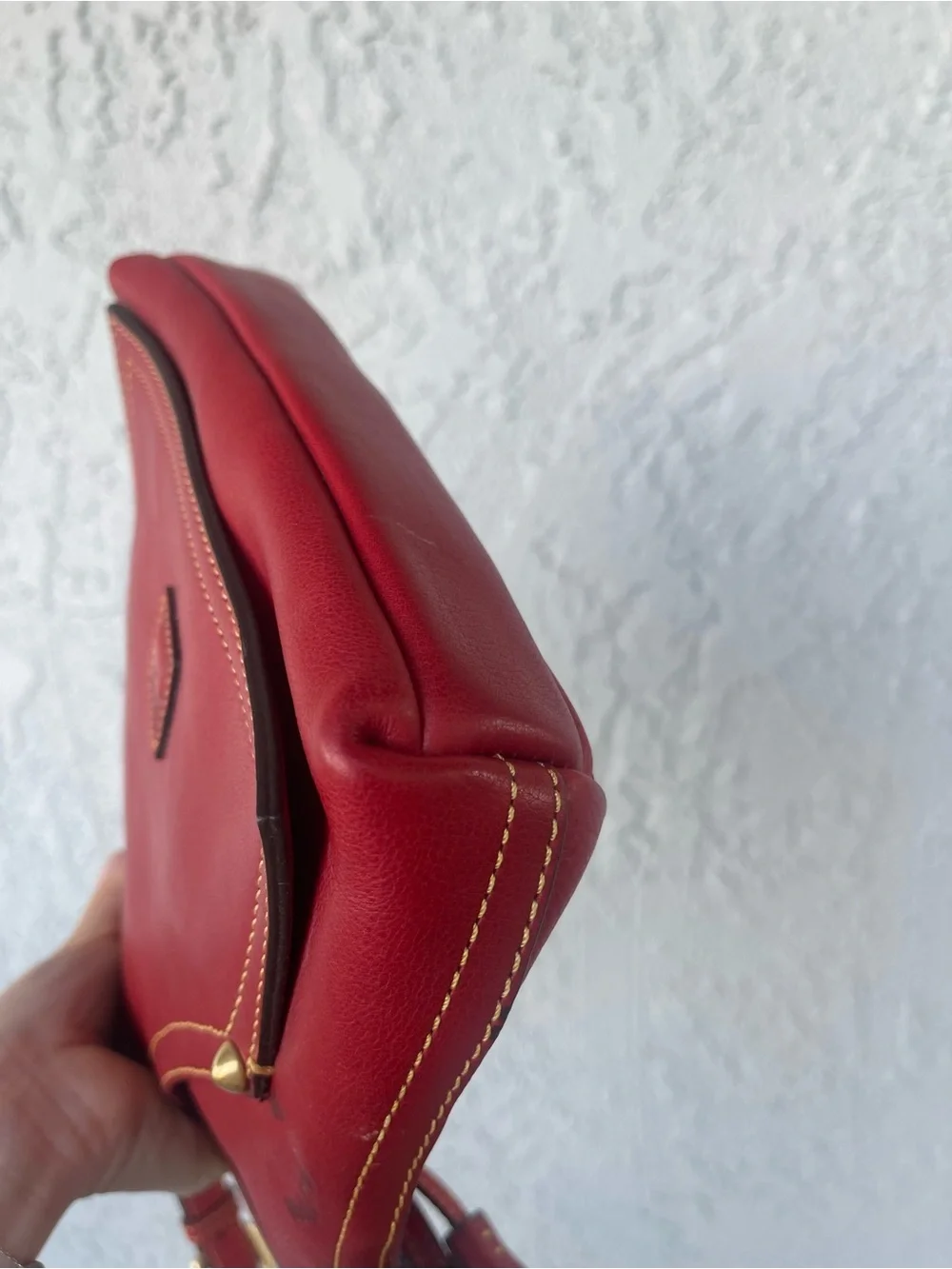 Dooney & Bourke Red Leather Tassel Shoulder Bag